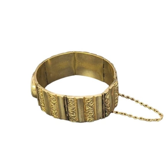 Antique Late Victorian Gold Filled Ornate Bracelet Lovers Frame main image 4